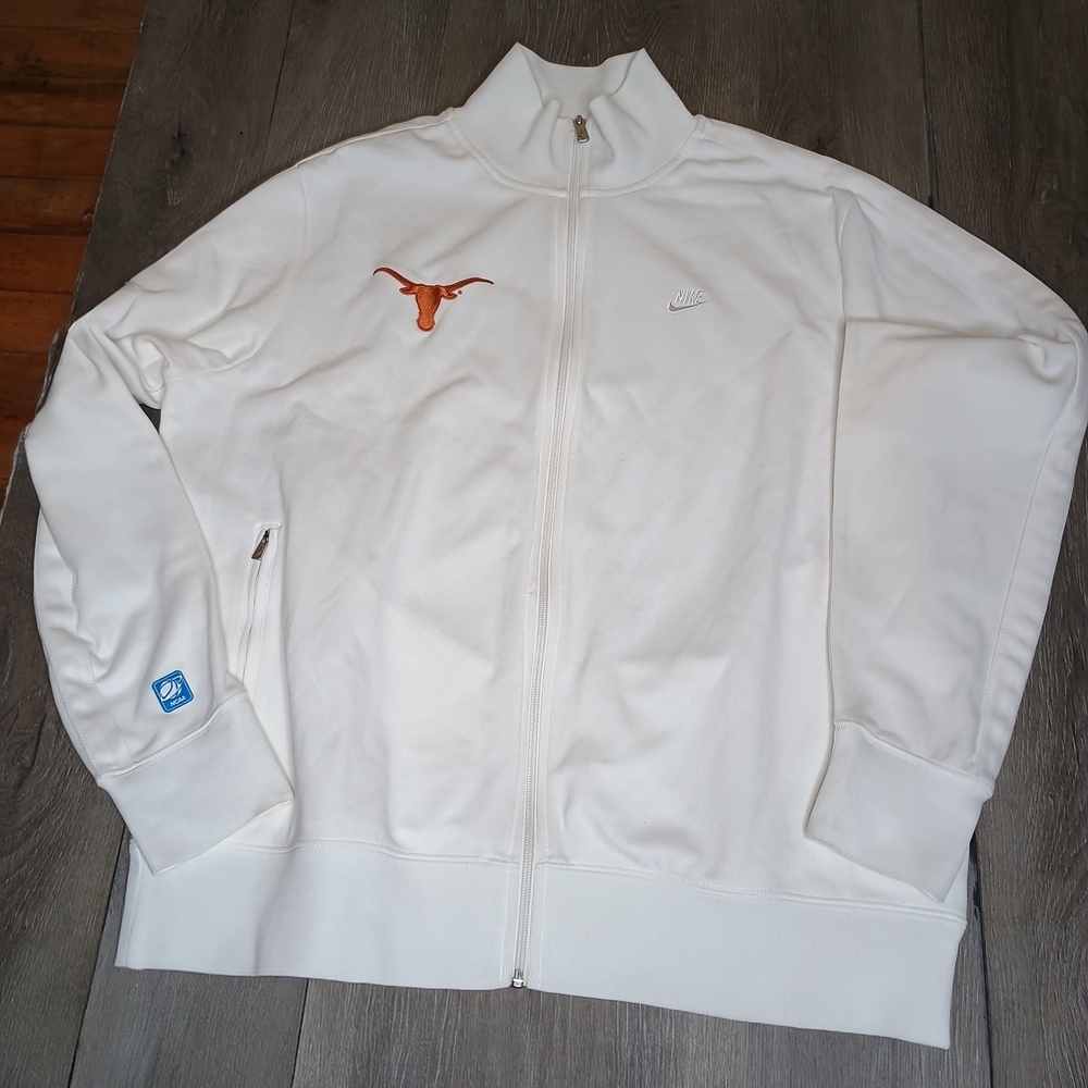 Nike White Jacket with Orange Emblem